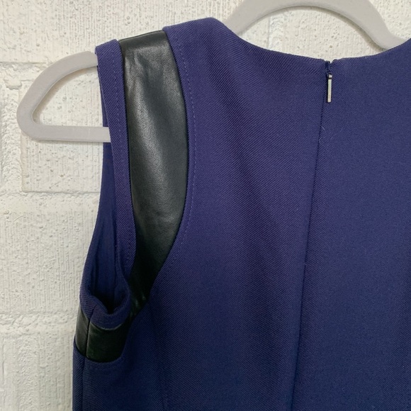 Hugo Boss Leather Navy Blue Sheath Sleeveless Dress size 6 - Picture 5 of 7